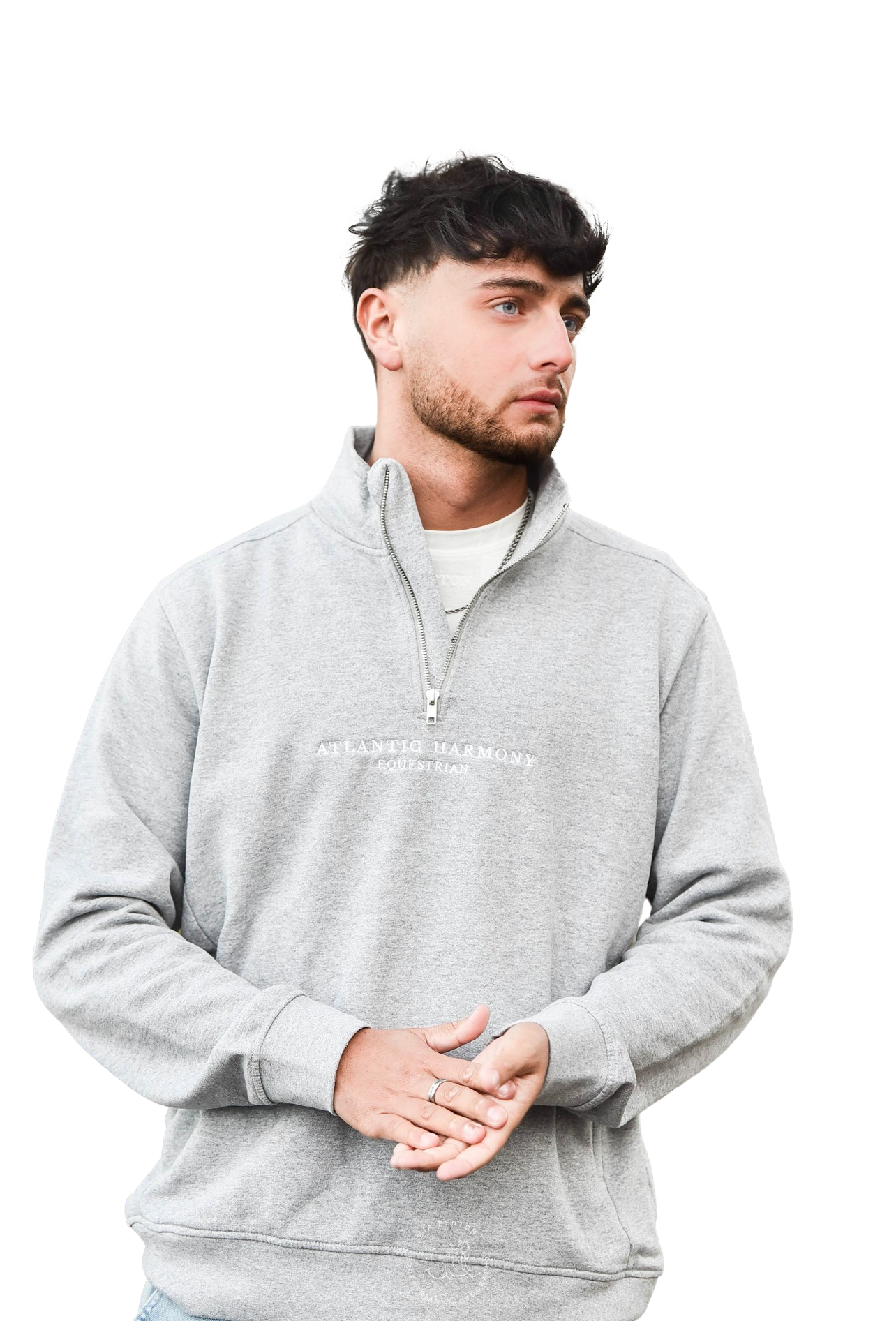 Grey 1/4 Zip Sweatshirt - Main Image