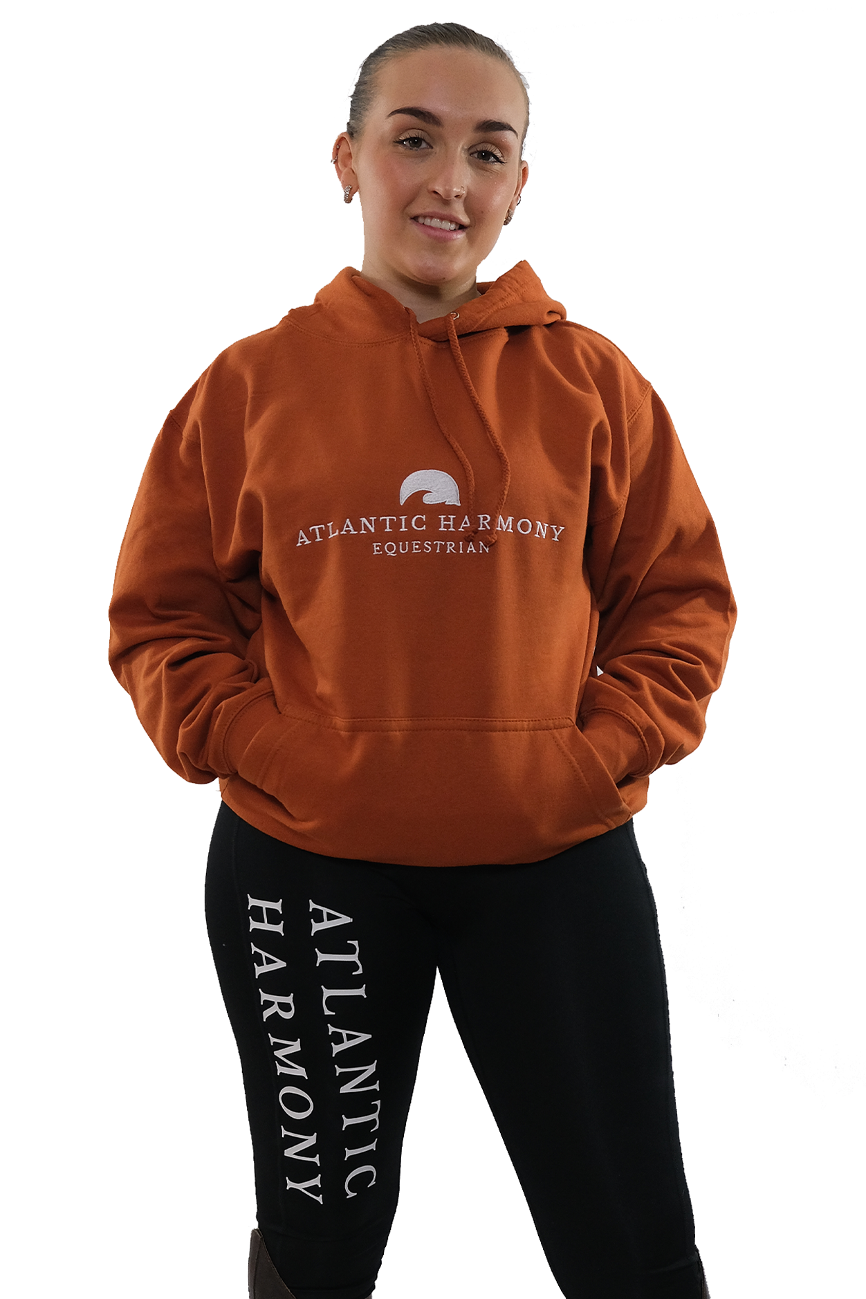 Orange Equestrian Hoodie for riding and yard tasks